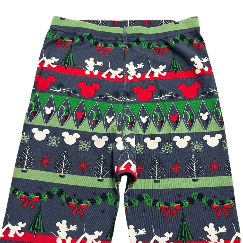 Hanna Andersson + Disney Sz 130 (8Y) Mickey Mouse Fair Isle Christmas Pajamas
